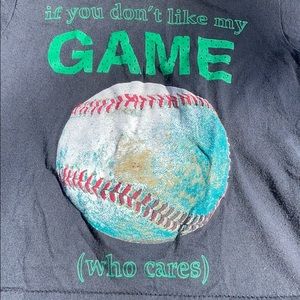 Oneita Power Black Baseball SS Tee XS 2-4 If You Don’t Like My Game Who Cares